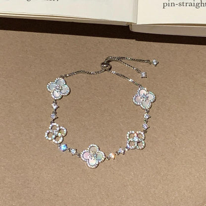 [ELAN LUXE]CLOVER 5 MOTIF PINK BLUE RED WHITE BRACELET