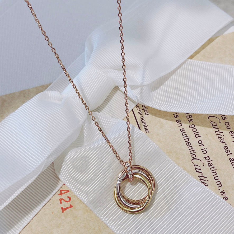 [ELAN LUXE]TRINITY NECKLACE GOLD  DIAMONDS