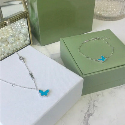 [ELAN LUXE]BUTTERFLY TURQUOISE BUTTERFLY BRACELET SILVER