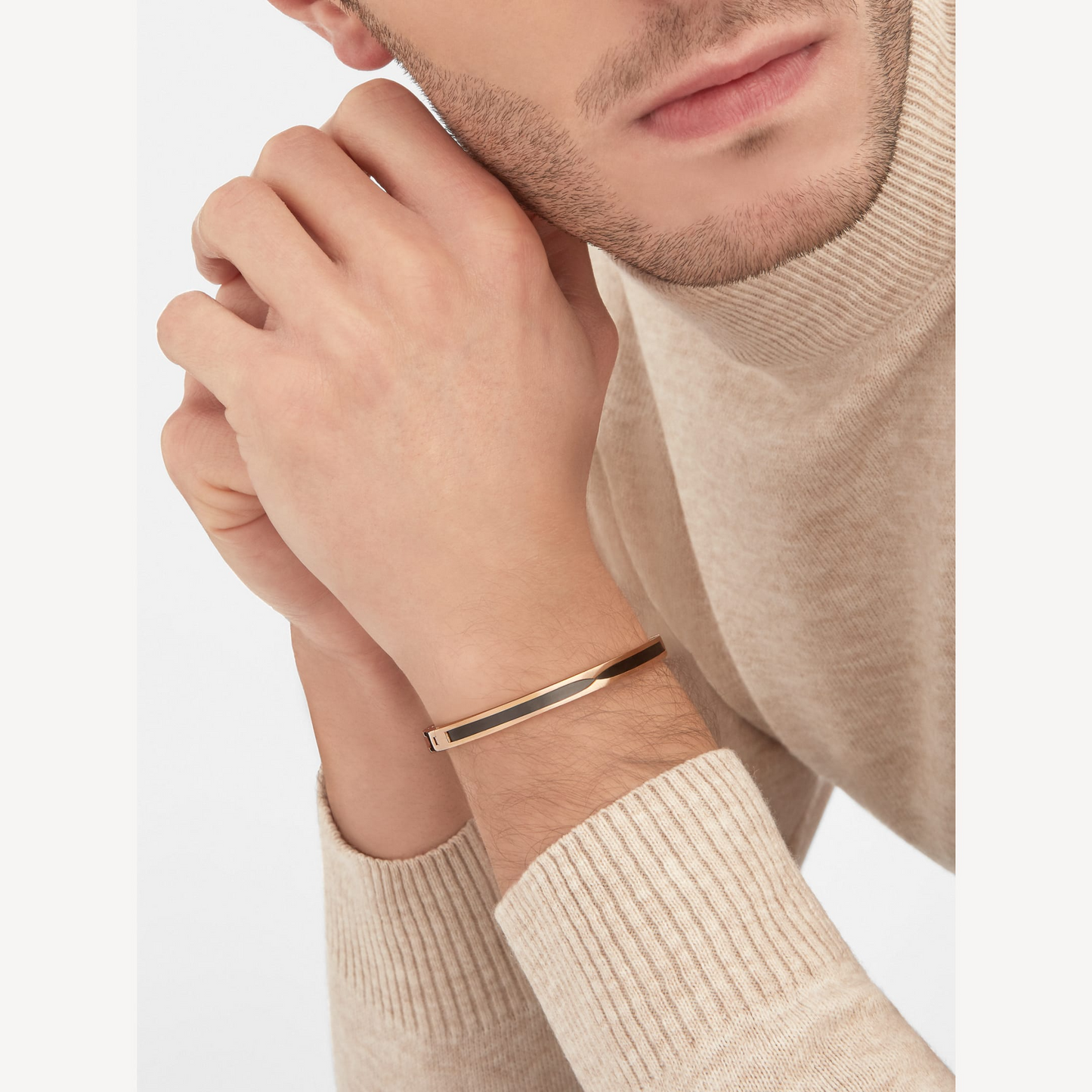 [ELAN LUXE]ZERO 1 PINK GOLD WITH BLACK CERAMIC BRACELET