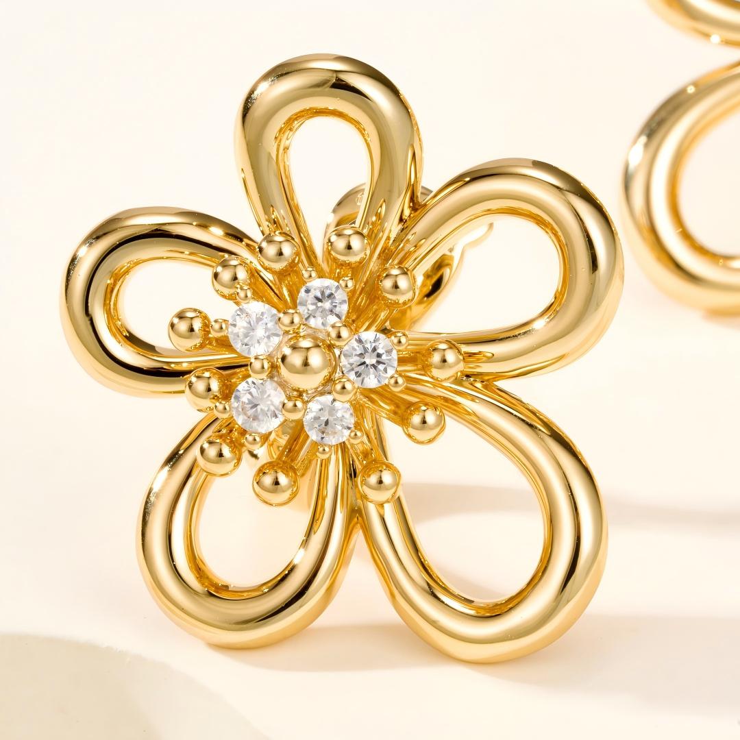 [ELAN LUXE] FLOWERLACE EARRING 5 DIAMONDS