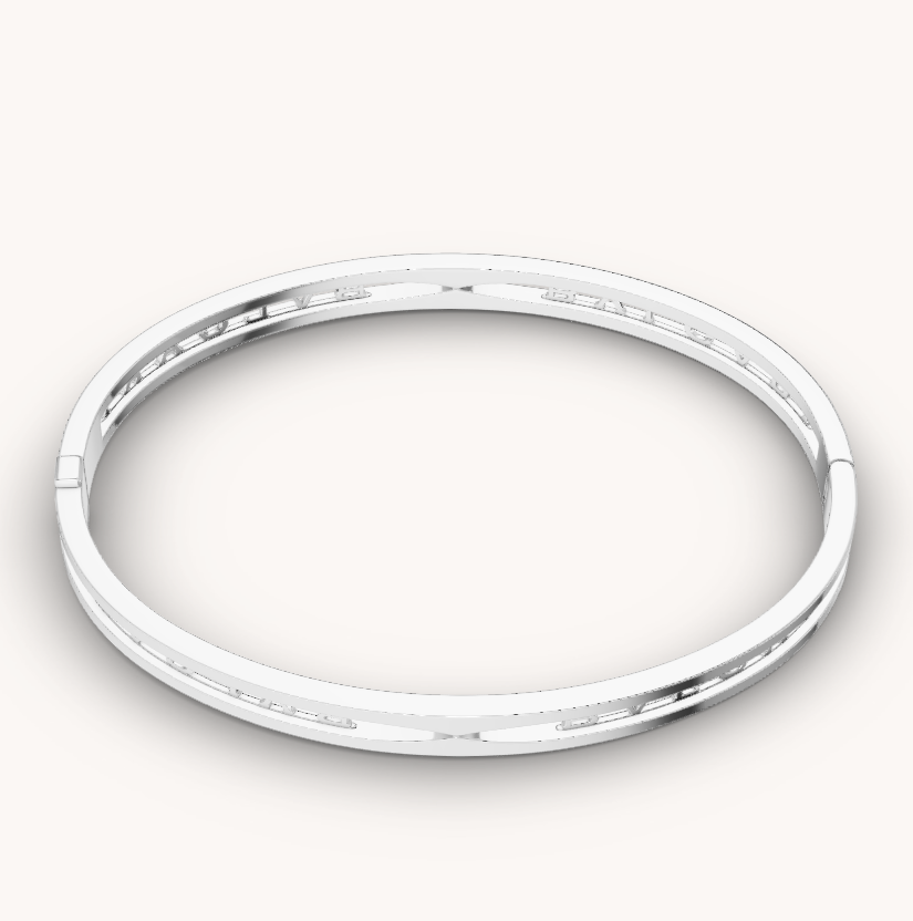 [ELAN LUXE]ZERO 1 SPIRAL LOGO SILVER BRACELET