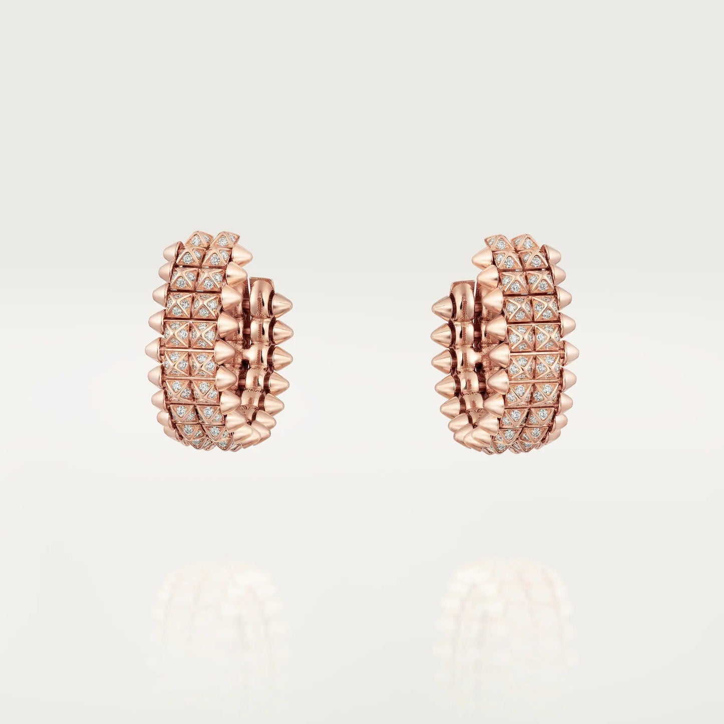 [ELAN LUXE]CLASH 9.2MM FULL DIAMOND DOUBLE ROW EARRINGS