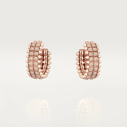 [ELAN LUXE]CLASH 9.2MM FULL DIAMOND DOUBLE ROW EARRINGS