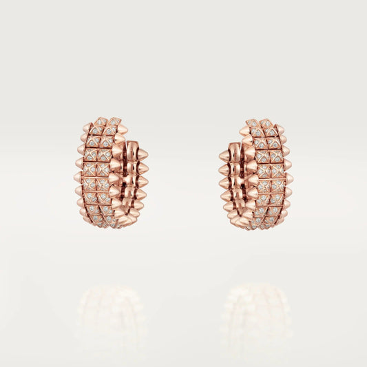 [ELAN LUXE]CLASH 9.2MM FULL DIAMOND DOUBLE ROW EARRINGS