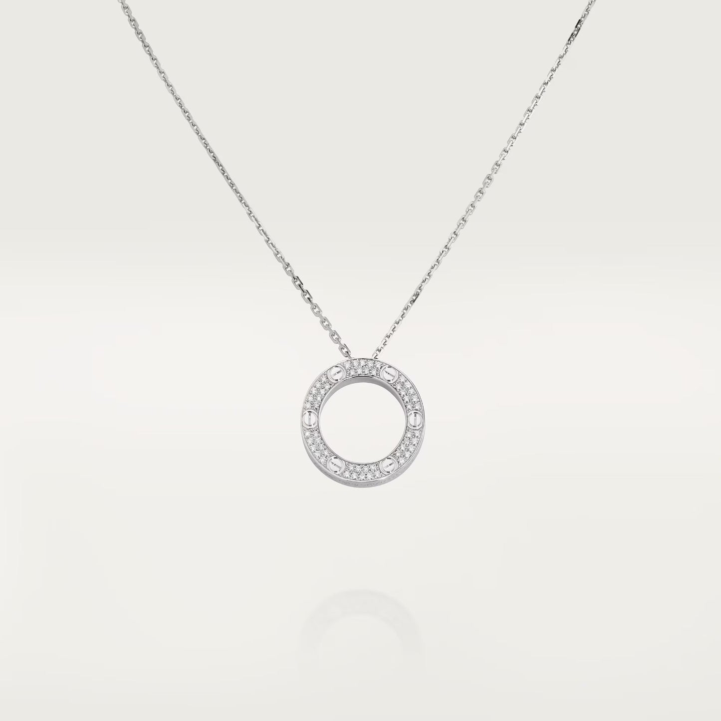 [ELAN LUXE]LOVE NECKLACE 16MM  FULL DIAMOND