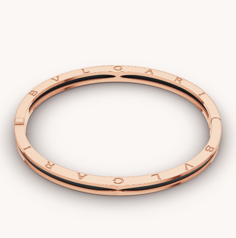 [ELAN LUXE]ZERO 1 PINK GOLD WITH BLACK CERAMIC BRACELET