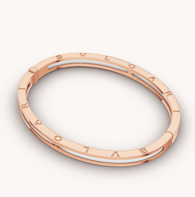 [ELAN LUXE]ZERO 1 PINK GOLD WITH WHITE CERAMIC BRACELET