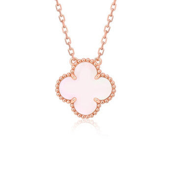 [ELAN LUXE]CLOVER 15MM PINK MOTHER-OF-PEARL SINGLE FLOWER NECKLACE