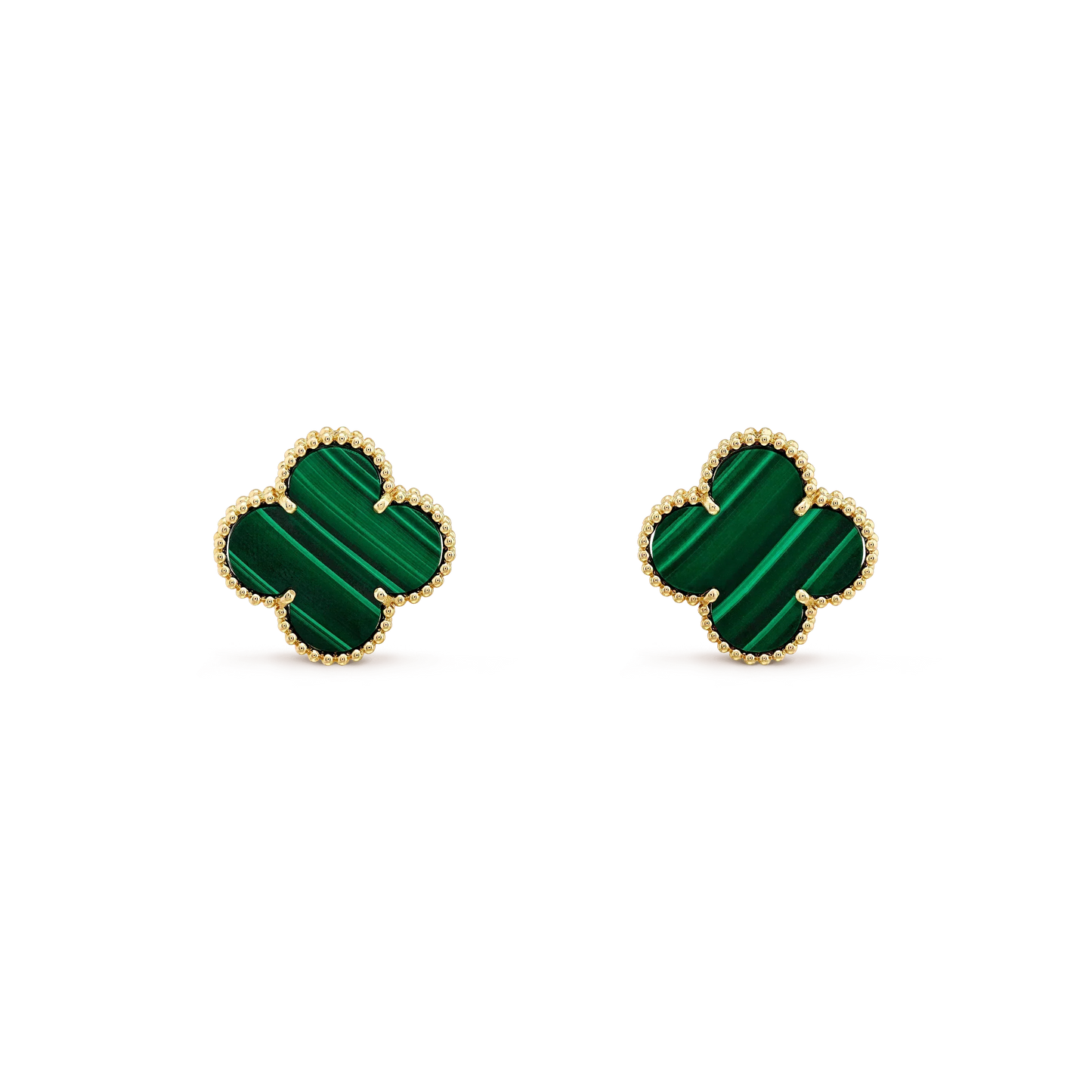 [ELAN LUXE]CLOVER MINI 9.5MM MALACHITE  EARRINGS