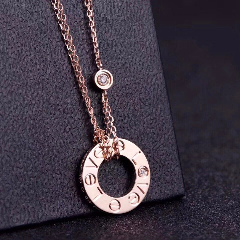 [ELAN LUXE]LOVE NECKLACE 16MM 2 DIAMONDS