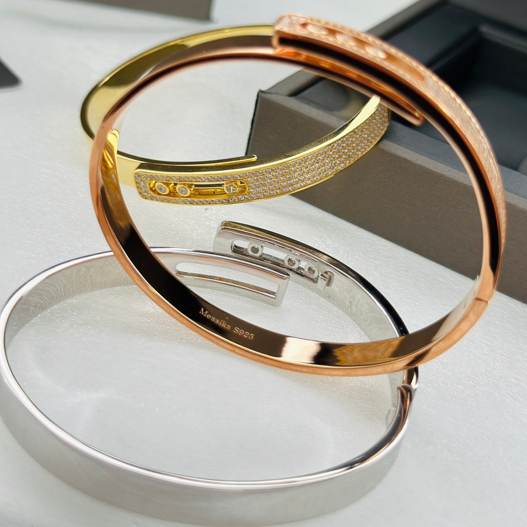 [ELAN LUXE]Move Noa Rose Gold Pav Diamond Bangle Bracelet