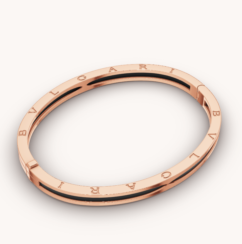 [ELAN LUXE]ZERO 1 PINK GOLD WITH BLACK CERAMIC BRACELET