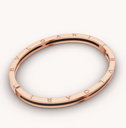 [ELAN LUXE]ZERO 1 PINK GOLD WITH BLACK CERAMIC BRACELET