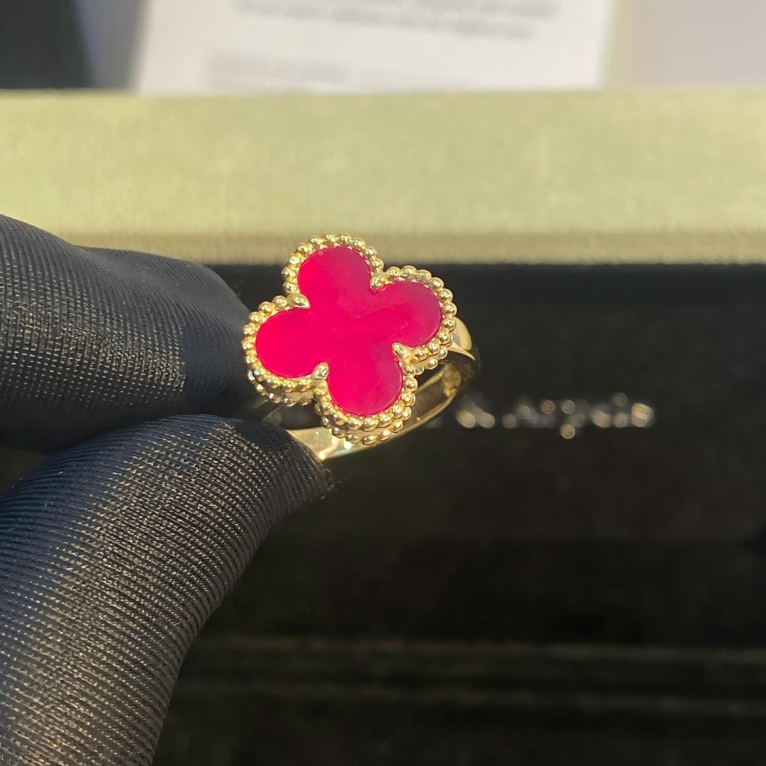 [ELAN LUXE]NEW CLOVER PINK ENAMEL RINGS