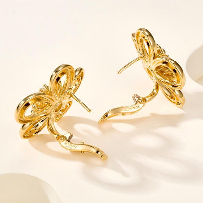 [ELAN LUXE] FLOWERLACE EARRING 5 DIAMONDS