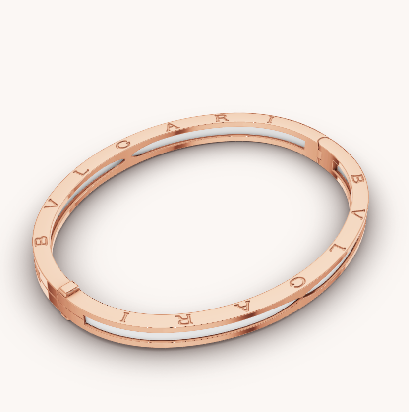 [ELAN LUXE]ZERO 1 PINK GOLD WITH WHITE CERAMIC BRACELET