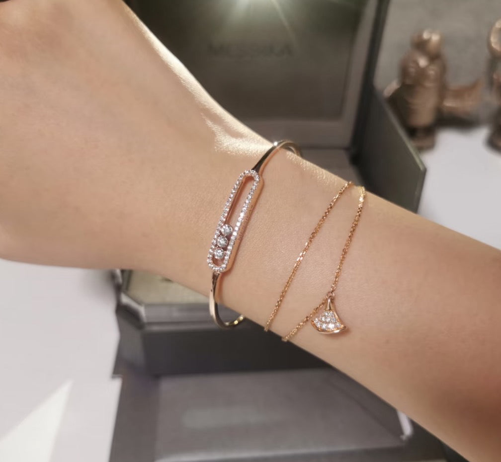 [ELAN LUXE]Move Pav Diamond Bangle Bracelet M