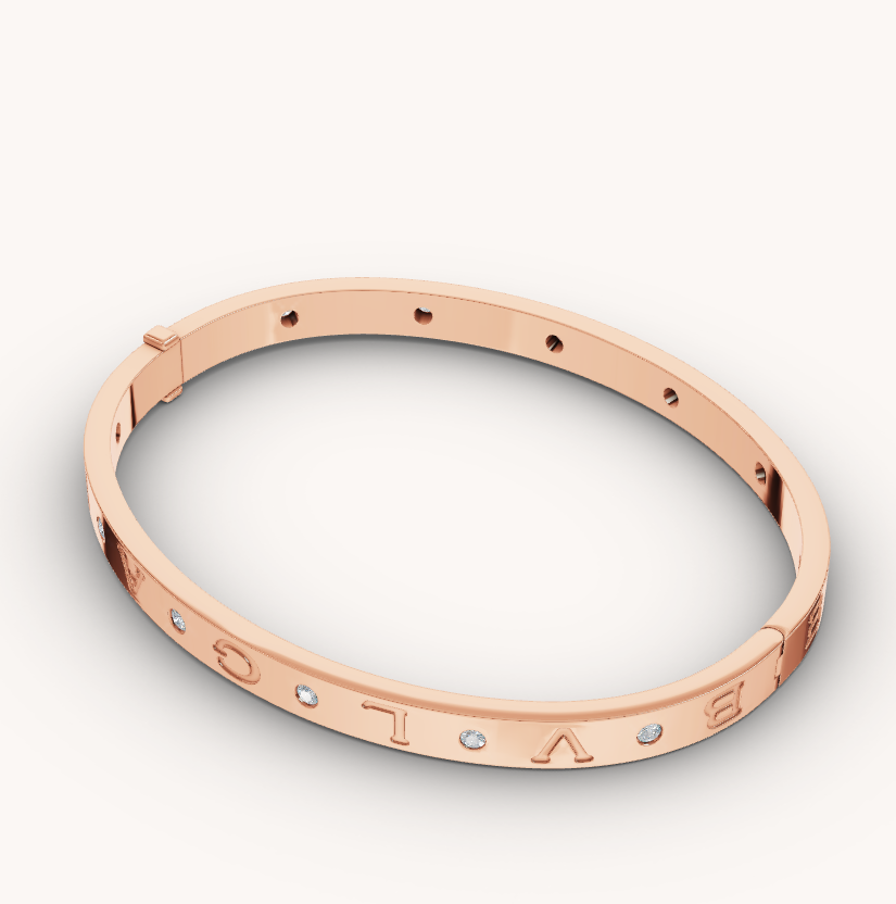 [ELAN LUXE]ZERO 1 PINK GOLD 12 DIAMONDS BRACELET