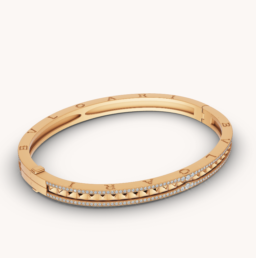 [ELAN LUXE]ZERO 1 SPIRAL AND PAVED DIAMOND GOLD BRACELET