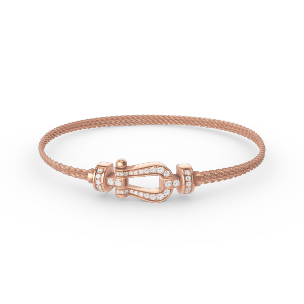[ELAN LUXE]FORCE SMALL HORSESHOE  DIAMOND CHAIN ROPE BRACELET