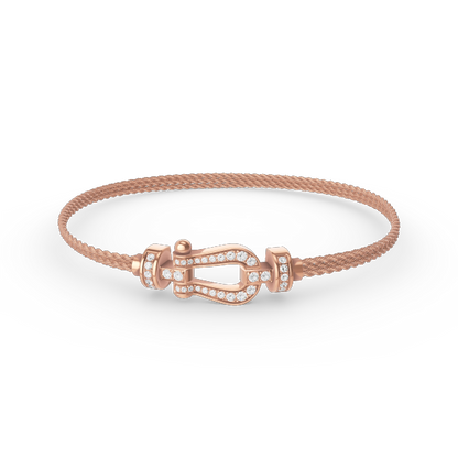[ELAN LUXE]FORCE SMALL HORSESHOE  DIAMOND CHAIN ROPE BRACELET