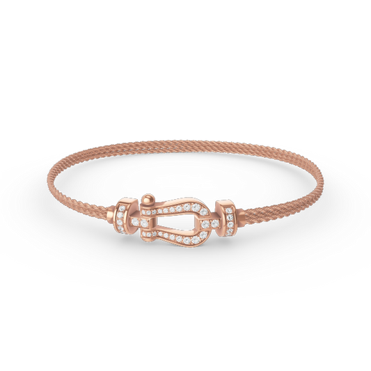 [ELAN LUXE]FORCE SMALL HORSESHOE  DIAMOND CHAIN ROPE BRACELET