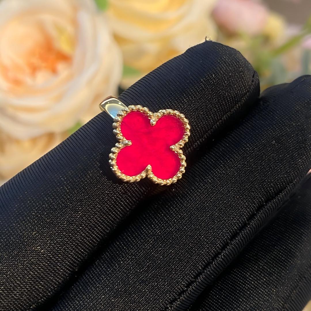 [ELAN LUXE]NEW CLOVER PINK ENAMEL RINGS