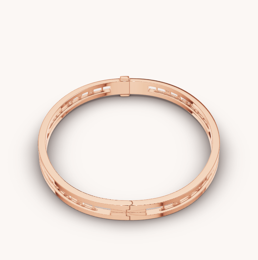 [ELAN LUXE]ZERO 1 SPIRAL LOGO PINK GOLD BRACELET