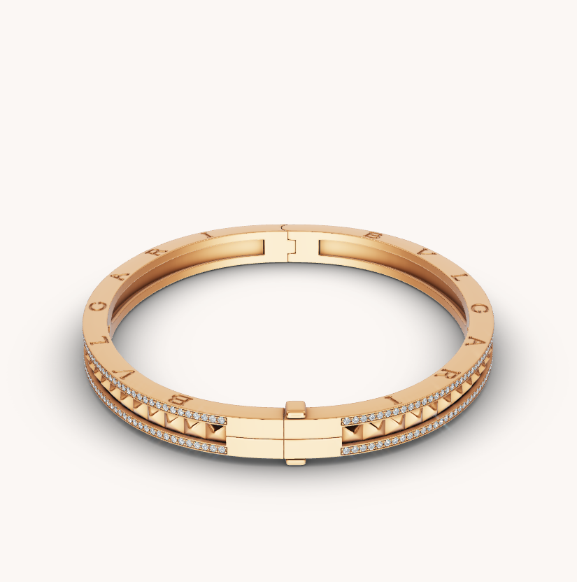 [ELAN LUXE]ZERO 1 SPIRAL AND PAVED DIAMOND GOLD BRACELET