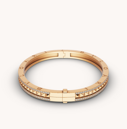 [ELAN LUXE]ZERO 1 SPIRAL AND PAVED DIAMOND GOLD BRACELET