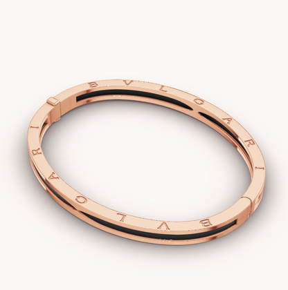 [ELAN LUXE]ZERO 1 PINK GOLD WITH BLACK CERAMIC BRACELET