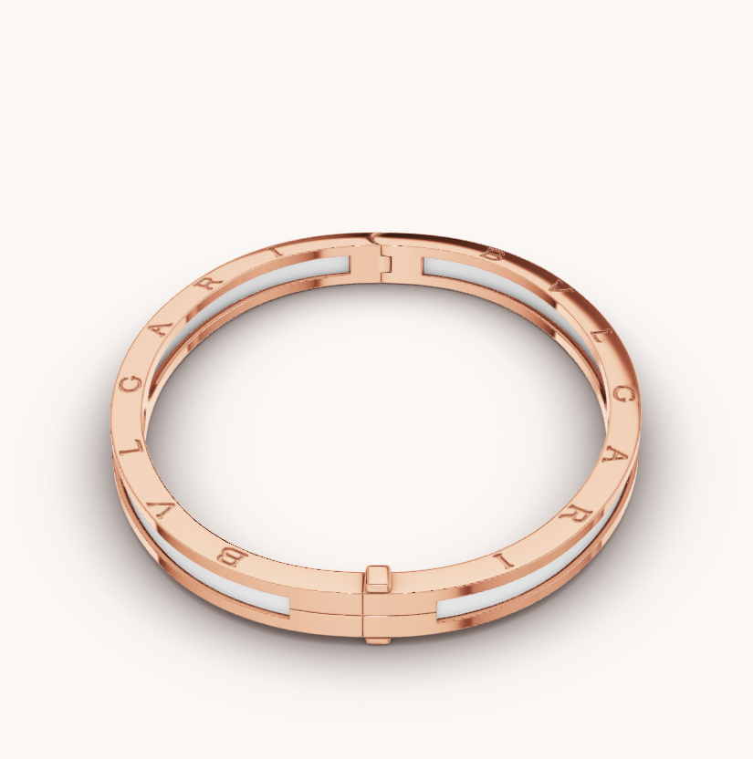 [ELAN LUXE]ZERO 1 PINK GOLD WITH WHITE CERAMIC BRACELET