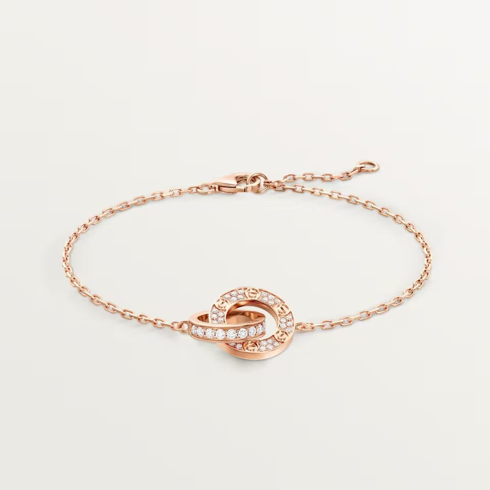 [ELAN LUXE]LOVE DOUBLE RING FULL DIAMOND BRACELET