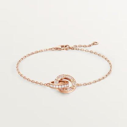 [ELAN LUXE]LOVE DOUBLE RING FULL DIAMOND BRACELET