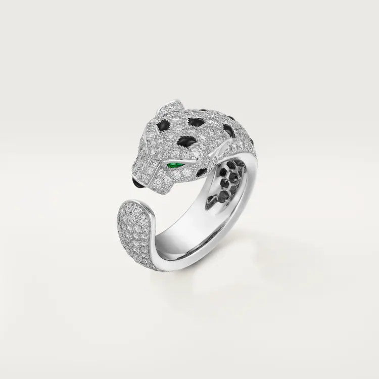 [ELAN LUXE]PANTHERE SPOTTED FULL DIAMOND MEDIUM RING