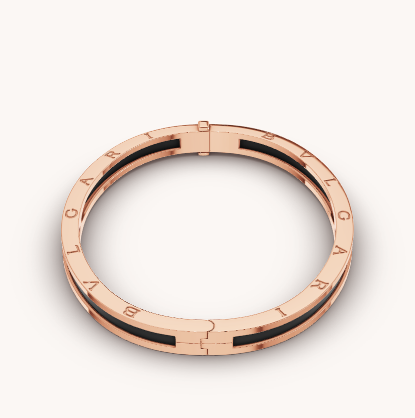 [ELAN LUXE]ZERO 1 PINK GOLD WITH BLACK CERAMIC BRACELET