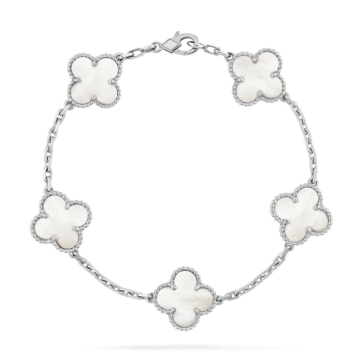 [ELAN LUXE]CLOVER WHITE PEARL MOP 5 MOTIF BRACELET COLLECTION