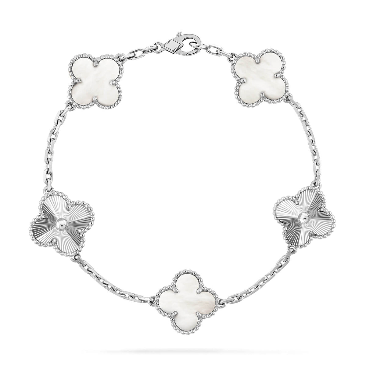 [ELAN LUXE]CLOVER WHITE PEARL MOP 5 MOTIF BRACELET COLLECTION
