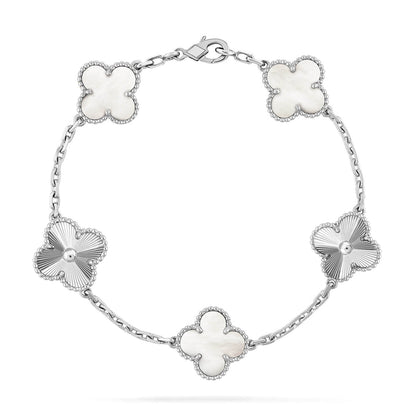 [ELAN LUXE]CLOVER WHITE PEARL MOP 5 MOTIF BRACELET COLLECTION