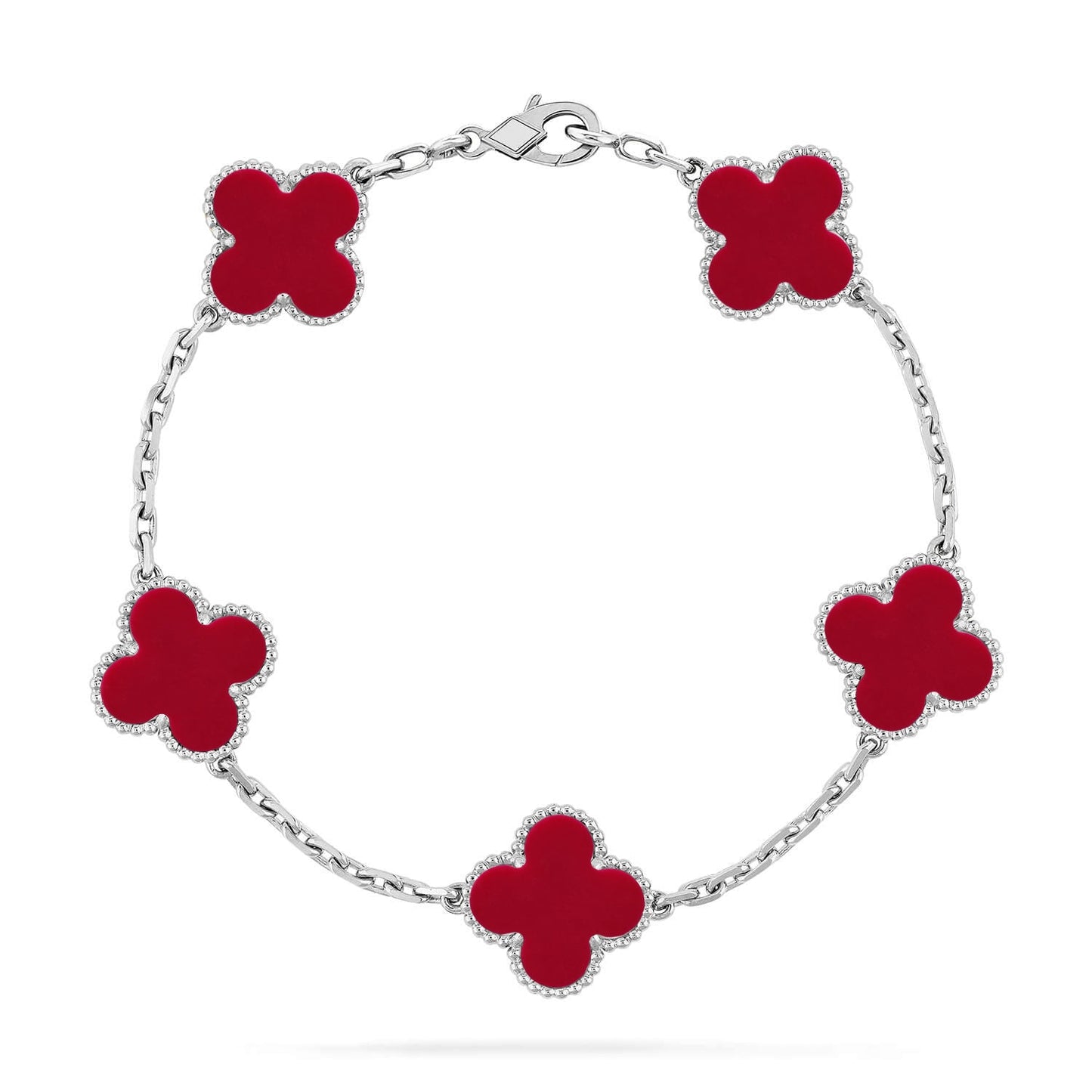 [ELAN LUXE] CLOVER 5 MOTIF RED CORNELIAN BRACELET COLLECTION