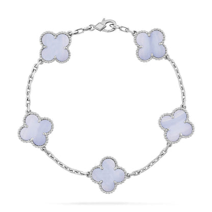 [ELAN LUXE] CLOVER 5 MOTIF PURPLE CHALCEDONY BRACELET COLLECTION
