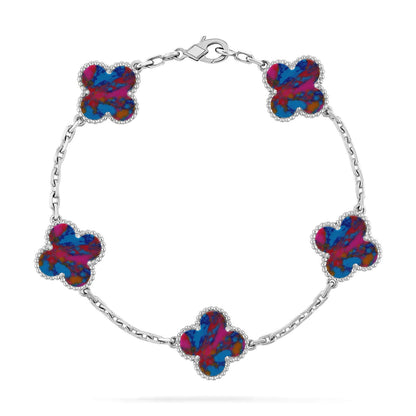 [ELAN LUXE]CLOVER 5 MOTIF COLOR GEMSTONES BRACELET COLLECTION