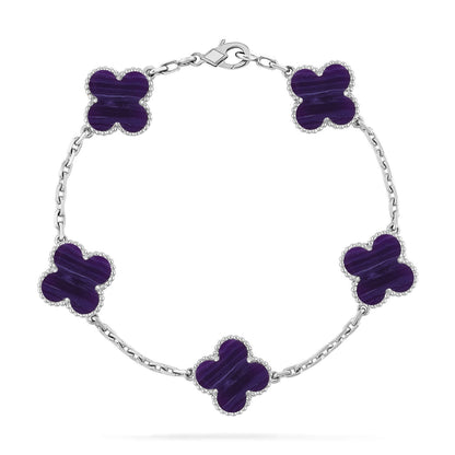 [ELAN LUXE]CLOVER 5 MOTIF PURPLE STRIPES BRACELET COLLECTION
