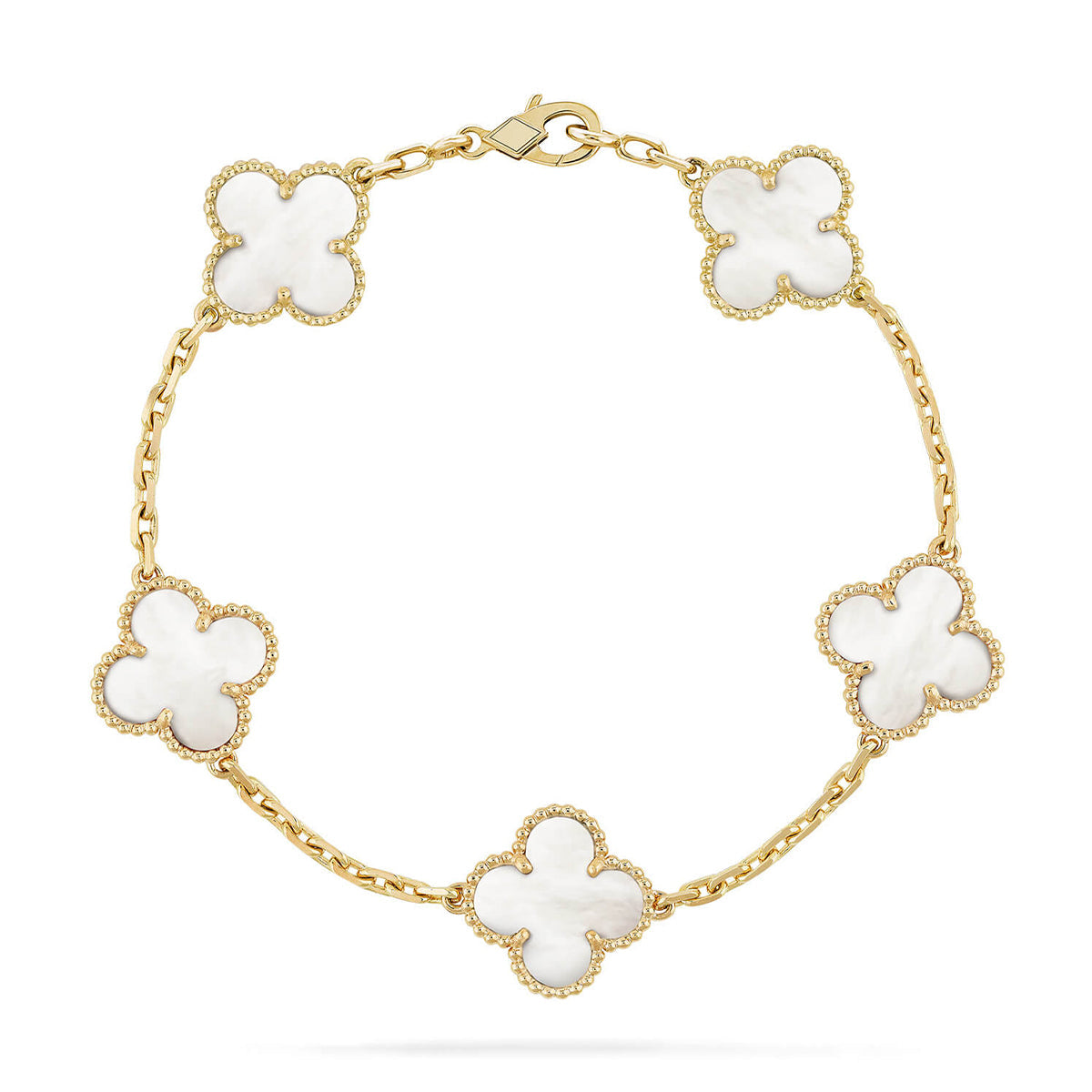 [ELAN LUXE]CLOVER WHITE PEARL MOP 5 MOTIF BRACELET COLLECTION