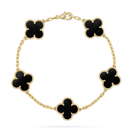 [ELAN LUXE] CLOVER 5 MOTIF ONYXS BRACELET COLLECTION