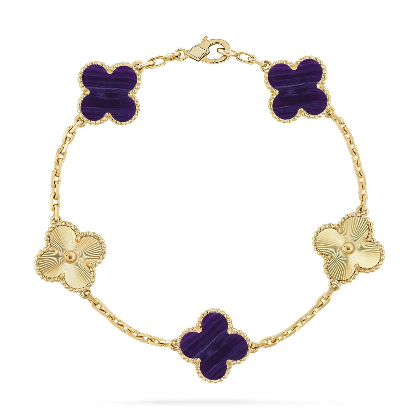 [ELAN LUXE]CLOVER 5 MOTIF PURPLE STRIPES BRACELET COLLECTION