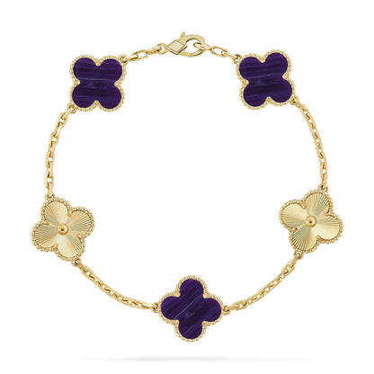 [ELAN LUXE]CLOVER 5 MOTIF PURPLE STRIPES BRACELET COLLECTION