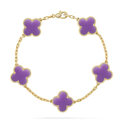 [ELAN LUXE]CLOVER 5 MOTIF LIGHT PURPLE BRACELET COLLECTION