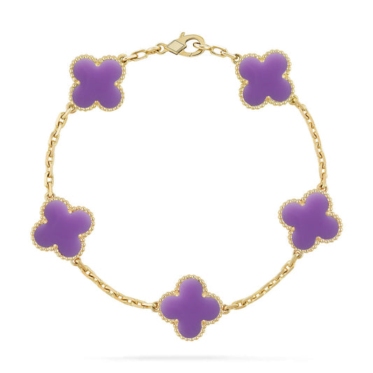 [ELAN LUXE]CLOVER 5 MOTIF LIGHT PURPLE BRACELET COLLECTION